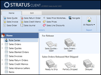 Stratus - an actual screenshot of the Role Center